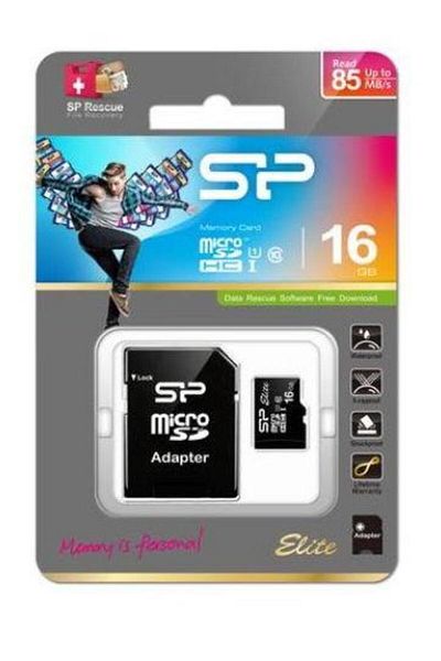Silicon Power Silicon Power Elite MicroSDHC memory card, 16 GB, UHS-I U1, Class 10 + SD adapter