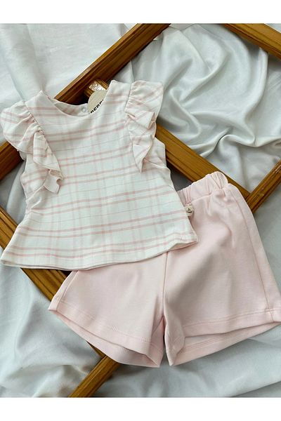 BEBEXY BUTİK Ruffle Striped Bottom Top Girls Set