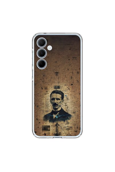 Dali Design Samsung Galaxy A35 Compatible Transparent Case with Tesla Design