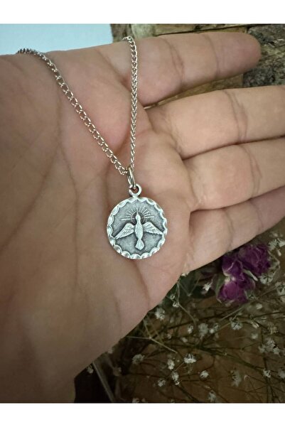 Yuchicly قلادة بتصميم العلامة المقدسة - معدن زاماك فضي اللون للنساء والرجال، ...