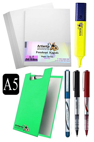 Artlantis قلم سيكرتاري A5 مع غطاء 3 ألوان A5 ورق تصوير أبيض 50 قطعة قلم تحديد...