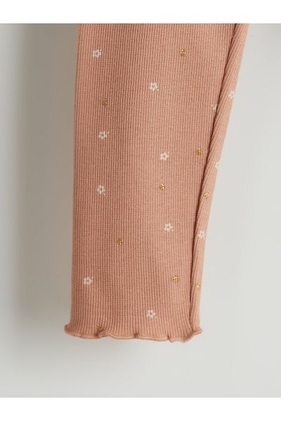 LC Waikiki Girl's Floral Tights with Elastic Waist