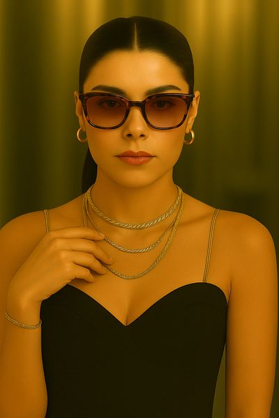 Merand Geometric Leopard Bone Frame Black Glass Women's Sunglasses