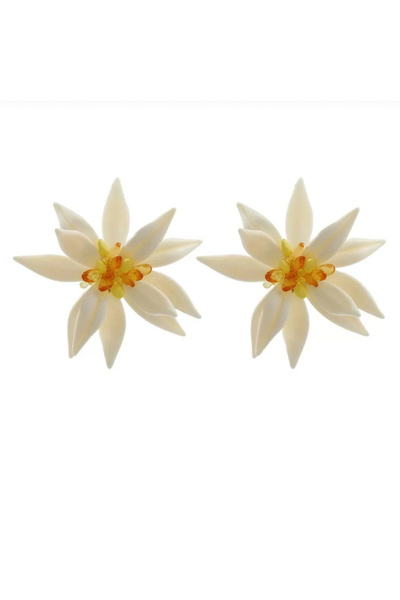 mibrillo Zra Equivalent White Flower Earrings
