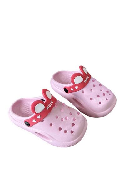 huitich Cute Pink Kids Clogs with Cartoon Charms 26-27