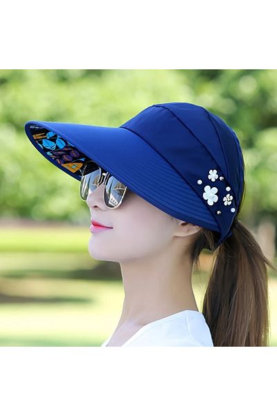 GlassySKY Wide Brim Foldable and Breathable Women Hat Sun Protection,,Summer Beach Holiday Outdoor