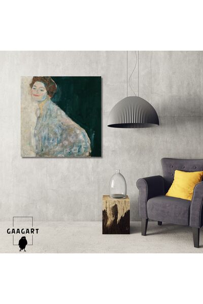 GAAGART Kare Kanvas Tablo Ünlü Eserler Gustav Klimt-Dame in Weiß (1917-1918)