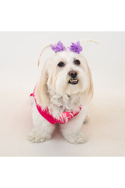 Buddy Store Kedi & Köpek Kıyafeti Giysileri Kıyafetleri - Baskılı Pembe Atlet (Penye %100 Pamuk)