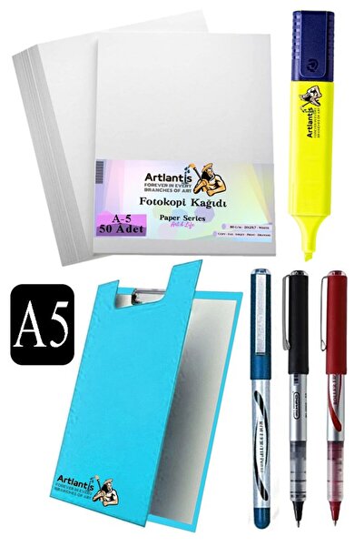 Artlantis قلم سيكرتاري A5 مع غطاء 3 ألوان A5 ورق تصوير أبيض 50 قطعة قلم تحديد...
