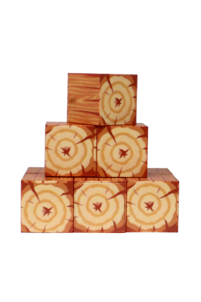 NEWBRENDHOME ألعاب تعليمية توضيحية ميجاكرافت 9 قطع من كتل جذوع الأشجار لعبة ل...