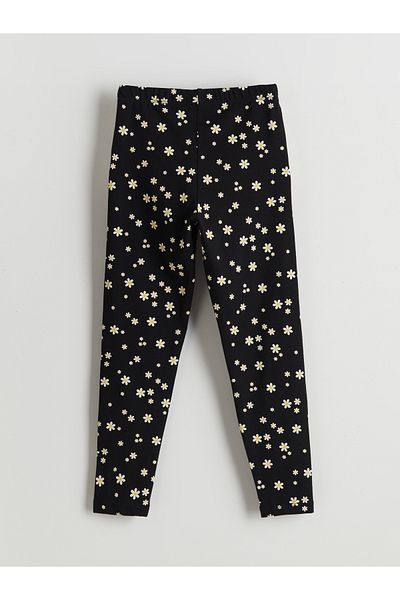 LC Waikiki Girl's Floral Tights with Elastic Waist