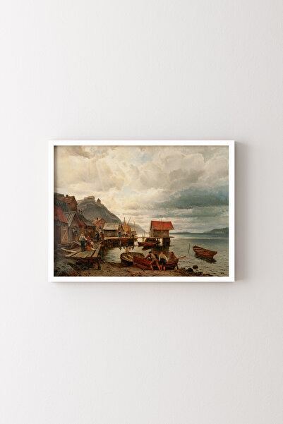 epiqart Fisherman's Village - White Frame