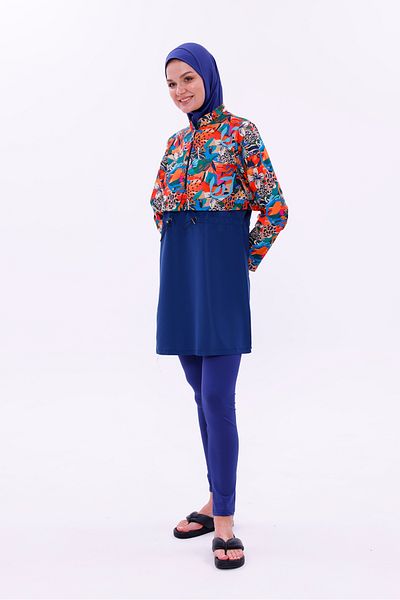 medipek Water Repellent Parachute Hijab Swimsuit with Leggings and Double Boning