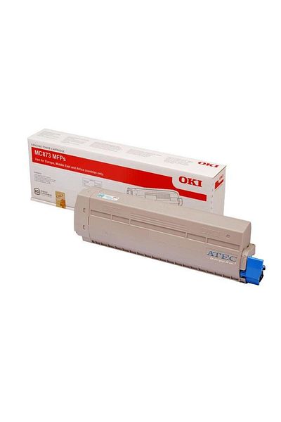 Universal Oki mc873-mc883 10,000 page cyan blue toner 45862816