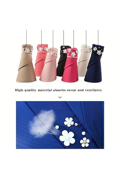 GlassySKY Wide Brim Foldable and Breathable Women Hat Sun Protection,,Summer Beach Holiday Outdoor