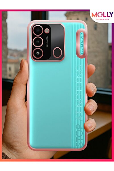 Molly TECNO SPARK 8C İçin Kenarları Rose Lens Koruyuculu Lou Lazer Şeffaf Sil...