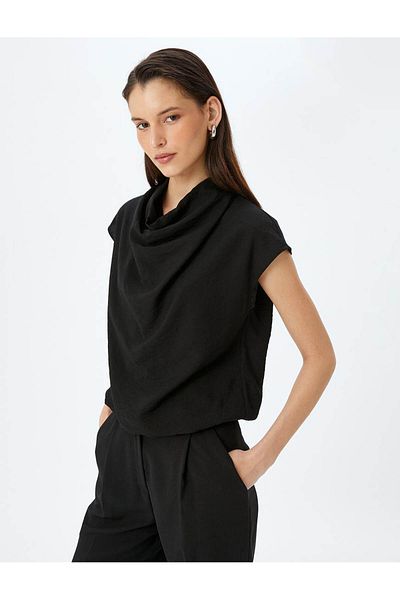 Koton Sleeveless Draped Degaje Neck Viscose Blouse