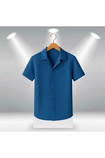 LC Waikiki Lc W 100% Cotton Stylish Premium Quality Men's Short Sleeve Summer Waffle Fabric Shirt