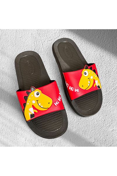 Minamoda Boy's Ball Car Dinosaur Figure Daily Slippers
