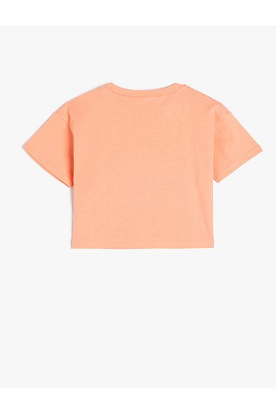 Koton Crew Neck Short Sleeve Cotton Crop T-Shirt