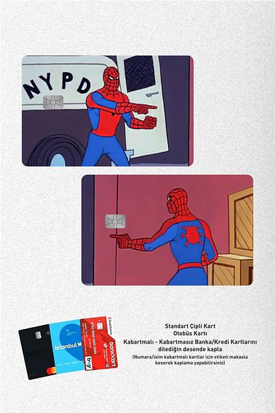 hediyenebak 2 Pack of Men Who Show Each Other - Papara, Tosla, Bus Card Covering Sticker for Credit Card