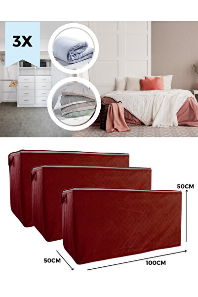 AboutThePerfect Üçlü Büyük Kapitone Hurç Seti, Bordo Renkli, Şık ve Fonksiyon...
