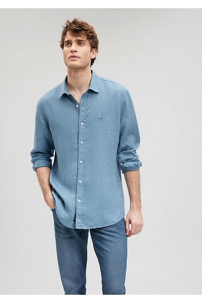 LC Waikiki Lc Waiki 100% Cotton Linen Premium Men's Oversize Wide Fit Shirt