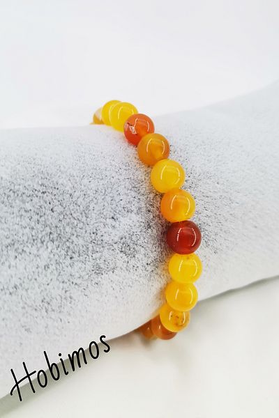 Hobimos Agate Natural Stone Elastic Bracelet