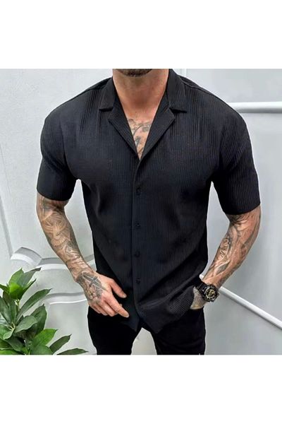 LC Waikiki Lc W Waffle Fabric Premium Quality Men's Summer Short Sleeve Shirt - No Ironing