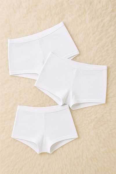 Loule Lenjerie de corp pentru femei 3 bucăți boxer elastic din bumbac și modal LL.22.ILK554.001