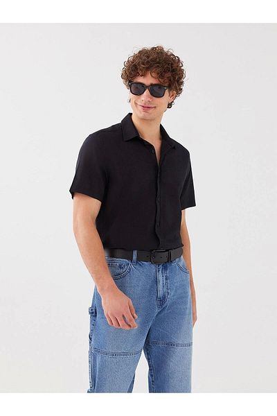 Store Casual Regular Fit Short Sleeve Poplin Men's Shirt