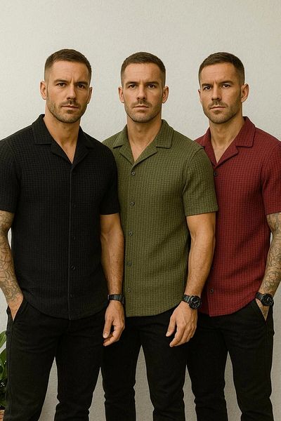 LC Waikiki Lc Waiki 3-Pack Advantage Package Short Sleeve Summer Quality Waffle Fabric Men's Shirt New Model - Ironing Preferred