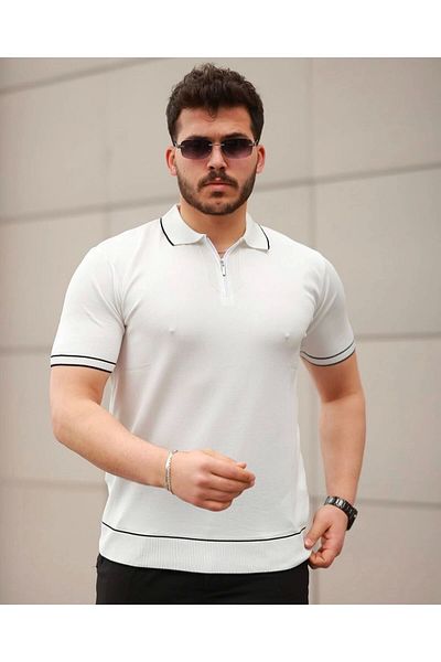 LC Waikiki Lc W Shirt Collar Zipper Summer Short Sleeve Men's T-Shirt