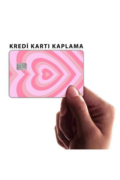 hediyenebak Pink Heart - Papara, Tosla, Bus Card Covering Sticker for Credit Card