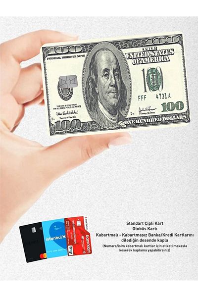 hediyenebak Dollar Design - Papara, Tosla, Bus Card Covering Sticker for Credit Card