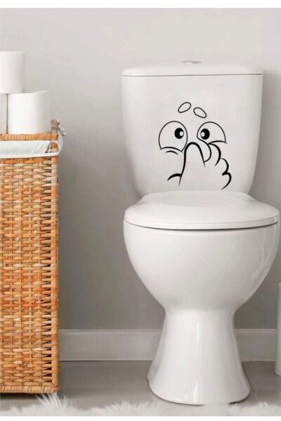 hediyenebak Dekoratif Sevimli Koku | Klozet Kapağı Banyo Wc Sticker 24x21 cm