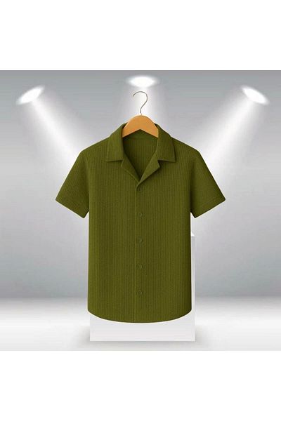 LC Waikiki Lc W 100% Cotton Stylish Premium Quality Men's Short Sleeve Summer Waffle Fabric Shirt