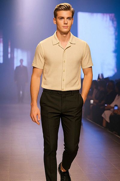 LC Waikiki Lc W Men's Luxury Premium Quality Short Sleeve Shirt Cotton Anti-Sweat Fashionable and Stylish