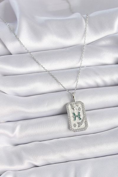 Clariss 316L Steel Silver Color Chain Pisces Zodiac Sign Zircon Stone Women's Necklace