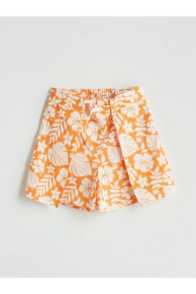 LC Waikiki Floral Girl's Shorts Skirt with Elastic Waist