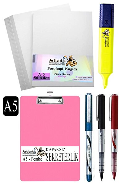 Artlantis قلم سيكرتاري A5 بدون غطاء 3 ألوان A5 ورق تصوير أبيض 50 قطعة قلم تحد...