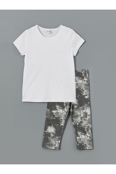 LC Waikiki Crew Neck Girls T-Shirts and Leggings
