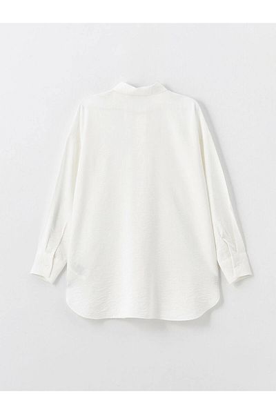 LC Waikiki Lc W Modest Ecru Plain Oversize Women's Shirt Tunic