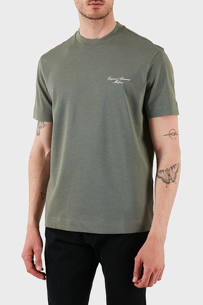 Emporio Armani With Logo 100% Cotton Regular Fit Crew Neck t Shirt Men t Shirt Em002660 Af13715 U