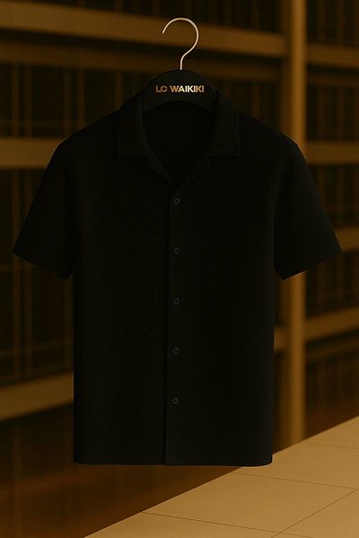 LC Waikiki Lc W 100% Cotton Short Sleeve Button Premium Men's Waffle Shirt