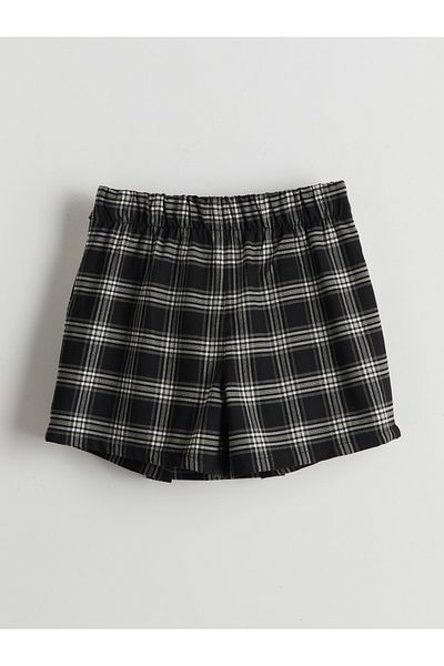LC Waikiki Elastic Waist Plaid Girl's Shorts Skirt