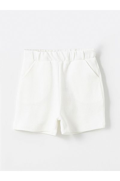 LC Waikiki Elastic Waist Textured Girl's Shorts