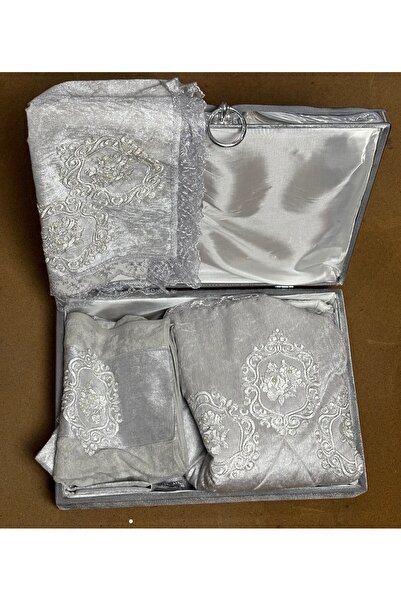 Muensu Çeyizlik Kadife Kutulu Seccade Seti, Bohça, Kuran Kılıfı, Havlu Seti, ...