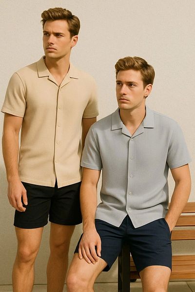 LC Waikiki Lc Waiki New Season Slim Fit Short Sleeve Men's Shirt 2 Pack