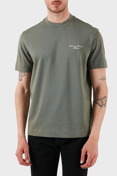 Emporio Armani With Logo 100% Cotton Regular Fit Crew Neck t Shirt Men t Shirt Em002660 Af13715 U